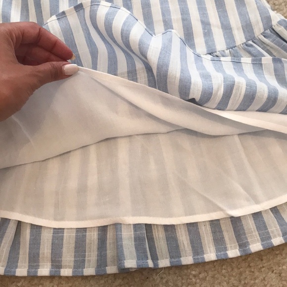 Striped, ruffled linen skirt - Picture 4 of 4